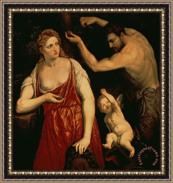 Paris Bordone Venus and Mars Framed Painting