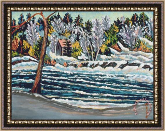 Patricia Eyre Winter Thaw Gatineau River Framed Painting