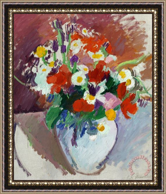 Patrick Henry Bruce Still Life: Flowers in a Vase Framed Painting