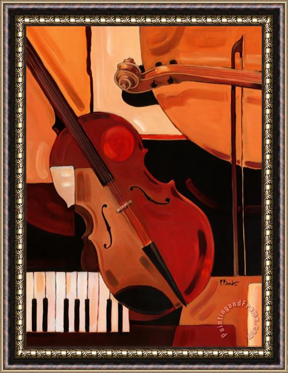Paul Brent Abstract Violin Framed Painting