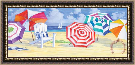 Paul Brent Umbrella Beach Framed Print