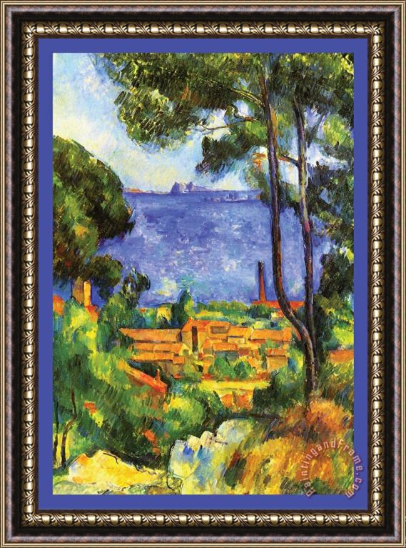 Paul Cezanne A View Through The Trees of Framed Print