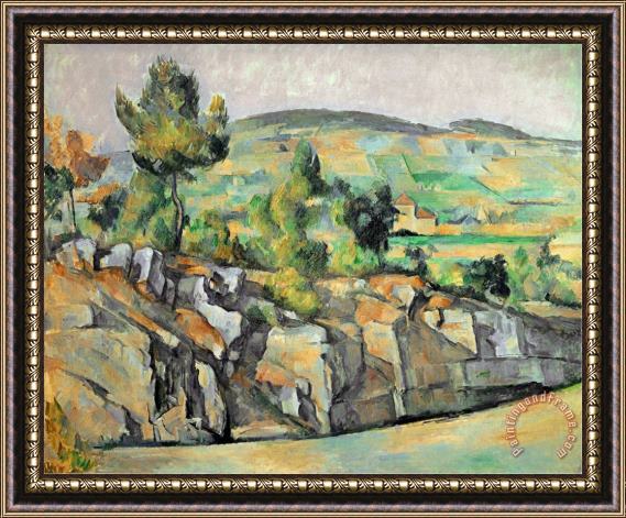 Paul Cezanne Aix En Provence Rocky Countryside Framed Painting