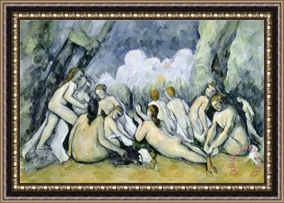 Paul Cezanne Bathers Les Grandes Baigneuses Framed Print
