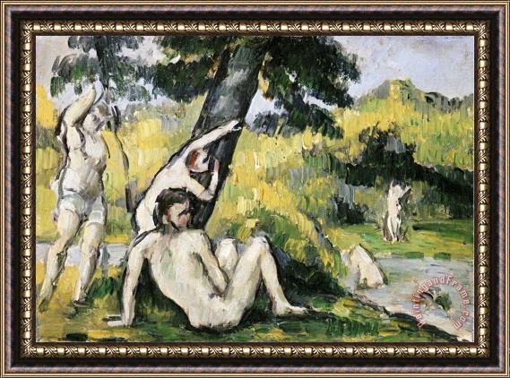 Paul Cezanne Bathing Framed Painting