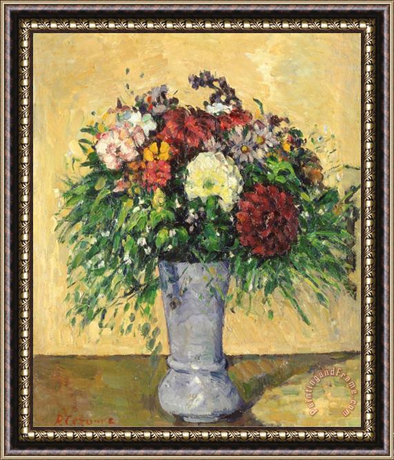 Paul Cezanne Bouquet of Flowers in a Vase Circa 1877 Framed Painting