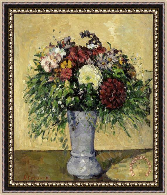 Paul Cezanne Bouquet of Flowers in a Vase Framed Painting