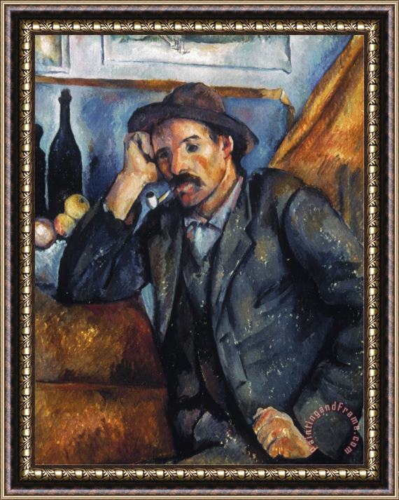 Paul Cezanne Cezanne Pipe Smoker 1900 Framed Painting