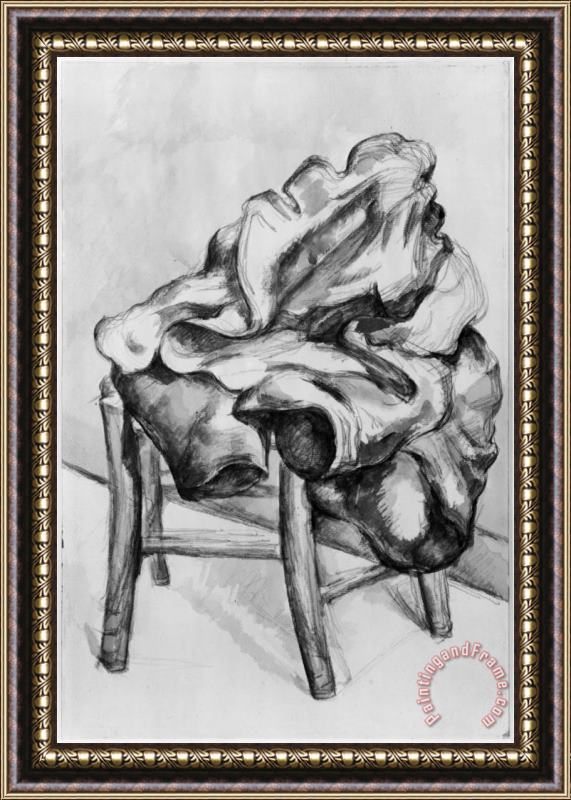 Paul Cezanne Drapery on a Chair 1980 1900 Framed Painting