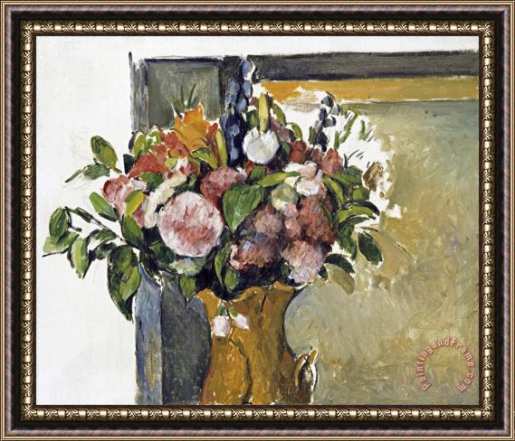 Paul Cezanne Flowers in a Vase Framed Painting