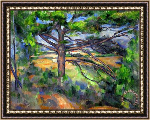 Paul Cezanne Large Pine Tree And Red Earth 1890 1895 Framed Print