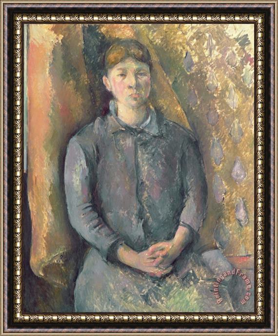 Paul Cezanne Madame Cezanne C 1886 Oil on Canvas Framed Print