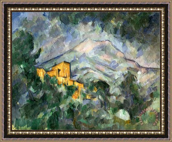 Paul Cezanne Montagne Sainte Victoire And The Black Chateau 1904 06 Framed Painting