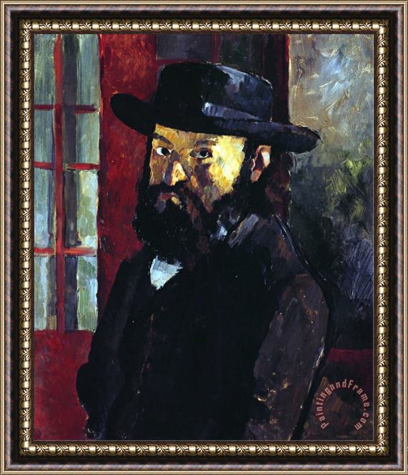 Paul Cezanne Portrait of Cezanne with Felt Hat Around 1879 Framed Painting