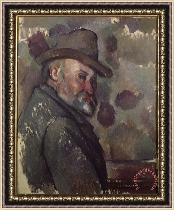 Paul Cezanne Self Portrait with Felt Hat Framed Print