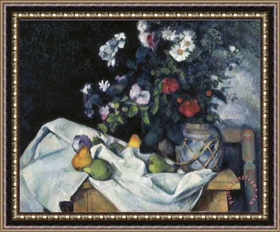 Paul Cezanne Still Life with Flowers And Fruits Framed Print