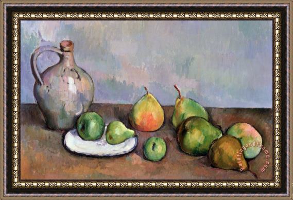 Paul Cezanne Still Life with Pitcher and Fruit Framed Print