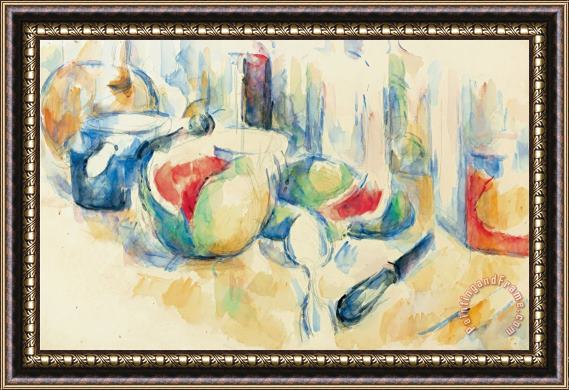 Paul Cezanne Still Life with Sliced Open Watermelon Framed Print
