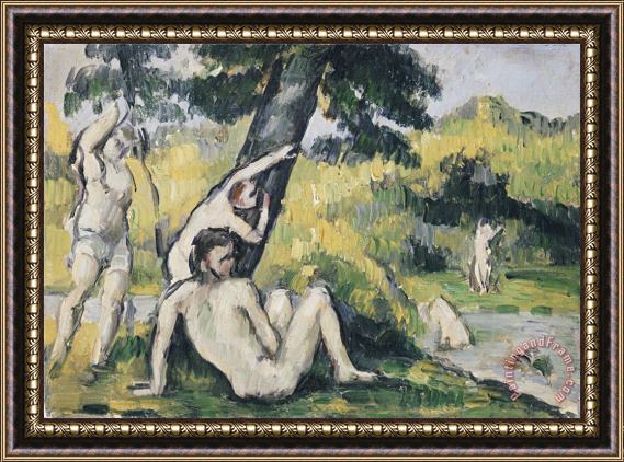 Paul Cezanne The Bathing Place Framed Painting