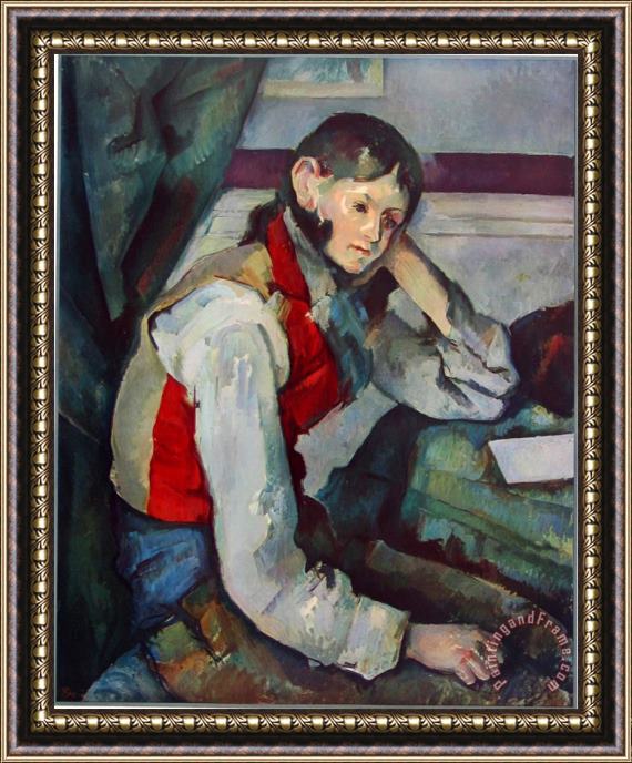 Paul Cezanne The Boy with Red Vest Framed Print