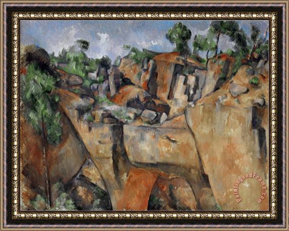 Paul Cezanne The Quarry at Bibemus Circa 1895 Framed Painting