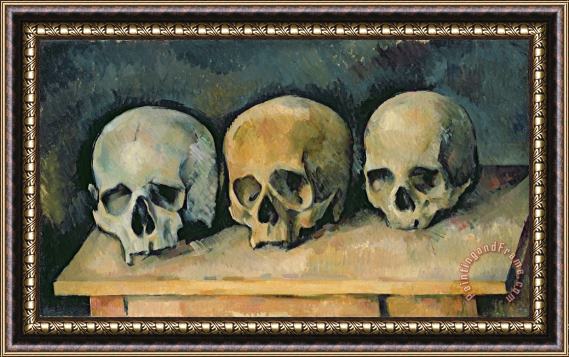 Paul Cezanne The Three Skulls Framed Painting