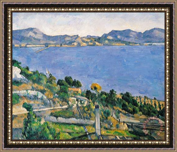 Paul Cezanne View of the Bay of Marseilles Framed Painting