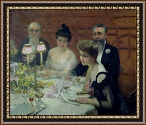 Around The Corner Framed Prints - The Corner of the Table by Paul Chabas