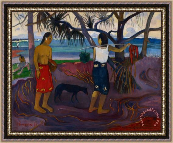 Paul Gauguin I Raro Te Oviri (under The Pandanus) Framed Print