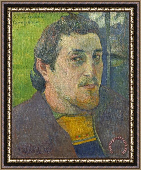 Paul Gauguin Self Portrait Dedicated to Carriere Framed Painting