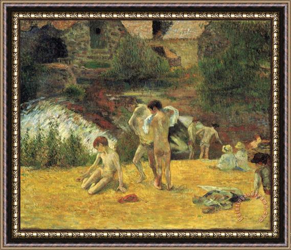 Paul Gauguin The Bathing Mill Bois D'amour Framed Painting