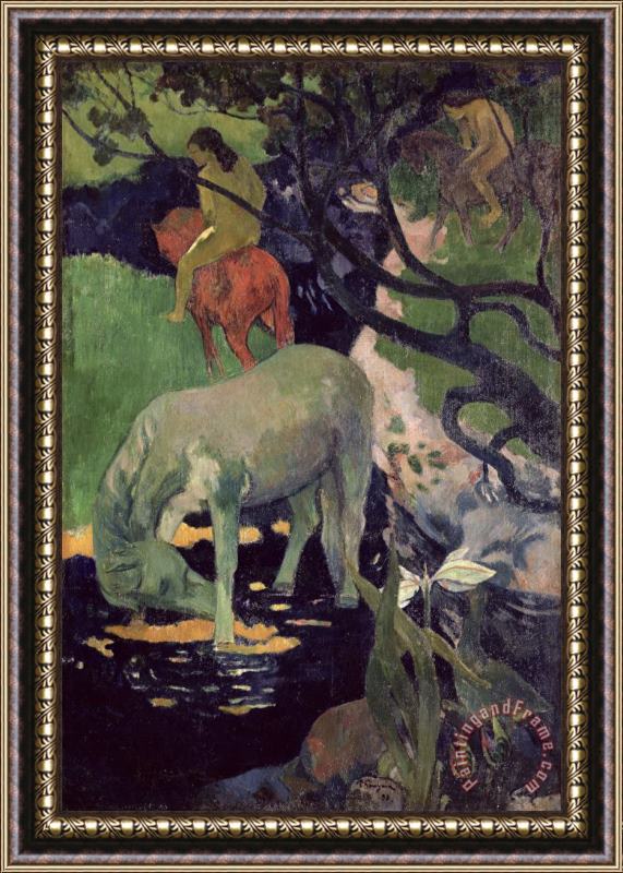 Paul Gauguin The White Horse Framed Painting