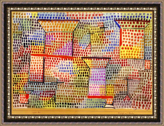 Paul Klee Kreuze Und Saulen Framed Painting