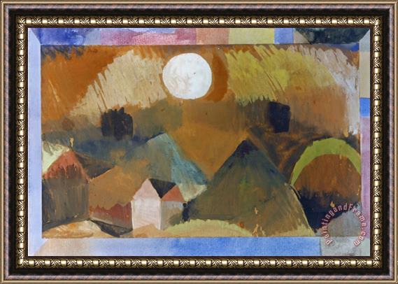 Paul Klee Landschaft in Rot Mit Dem Weissen Gestirn 1917 Framed Print