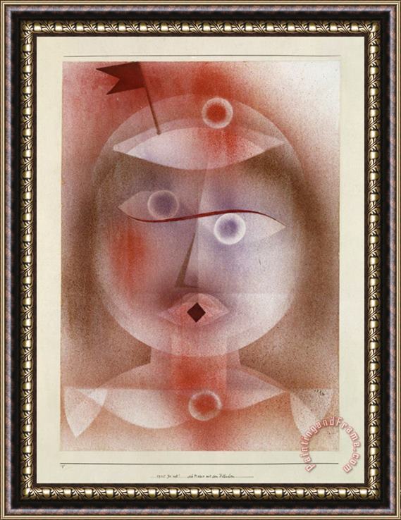 Paul Klee Mask with Flag 1925 Framed Painting