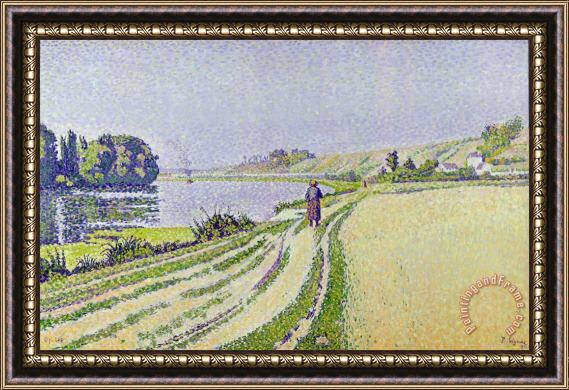 Paul Signac  Herblay La River Framed Painting