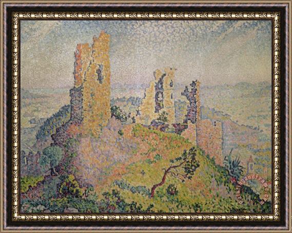 Paul Signac Landscape with a Ruined Castle Framed Painting