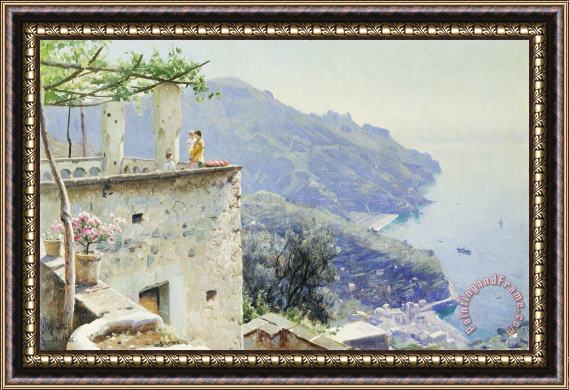 Peder Monsted The Ravello Coastline Framed Painting