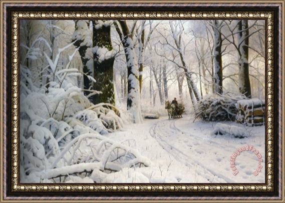 Peder Mork Monsted Forest in Winter Framed Painting