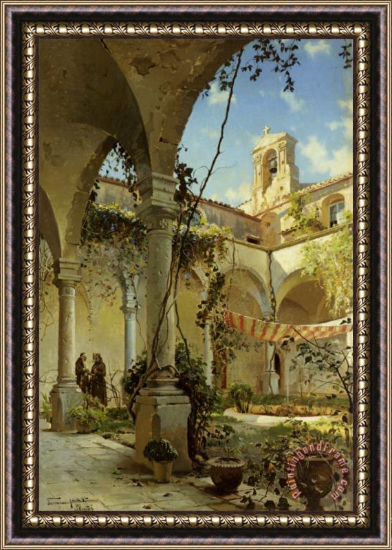 Peder Mork Monsted The Cloister, Taormina Framed Painting