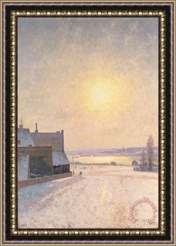 Per Ekstrom Sun and Snow Framed Painting
