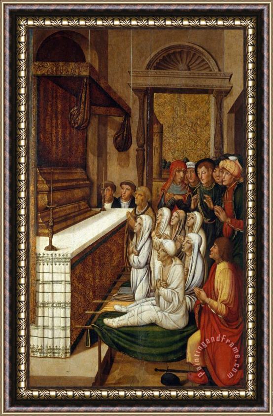 Pere Gasco Six Resurrections Before The Relics of Saint Stephen Framed Painting