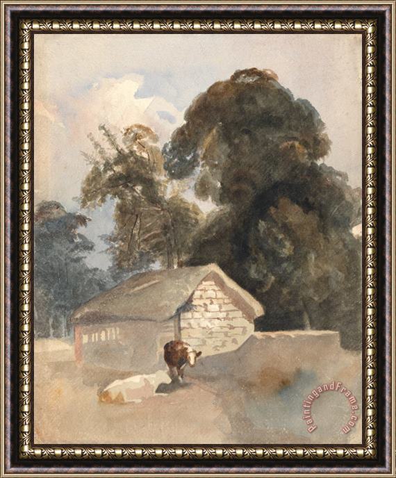 Peter de Wint Landscape with Cows And Barn Framed Painting