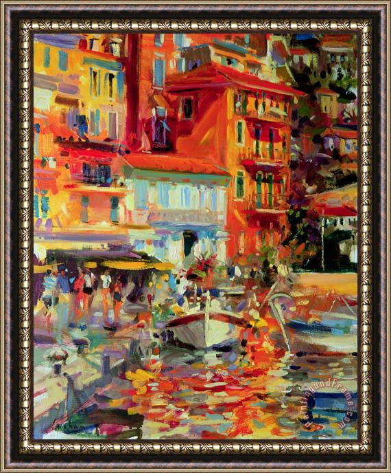 Peter Graham Reflections - Villefranche Framed Painting