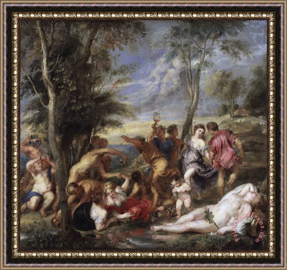 Peter Paul Rubens Bacchanal at Andros Framed Painting