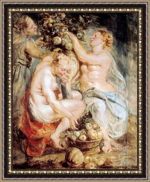 Peter Paul Rubens Ceres And Two Nymphs with a Cornucopia Framed Print