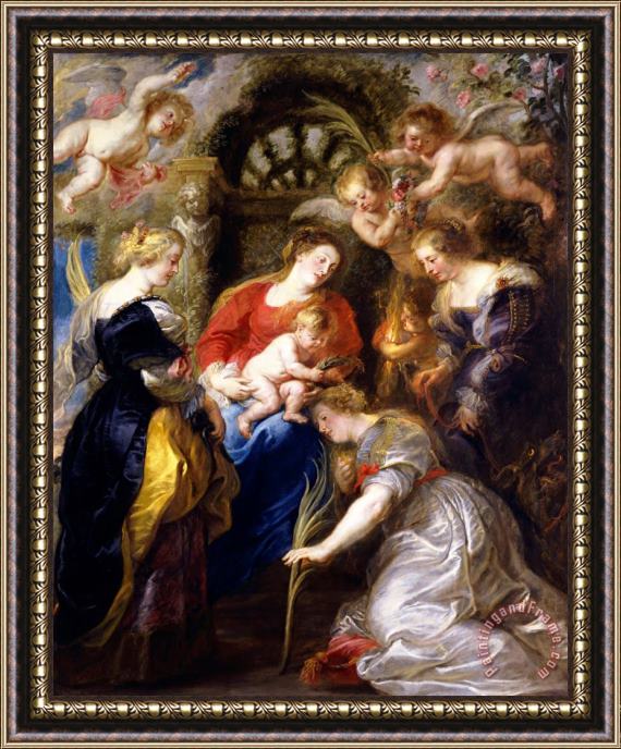 Peter Paul Rubens Crowning of Saint Catherine Framed Painting