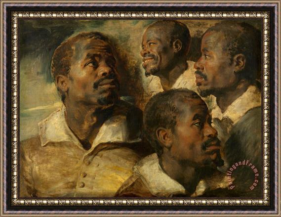 Peter Paul Rubens Four Studies of a Head of a Moor Framed Painting
