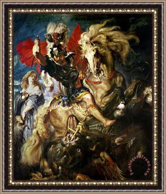 Peter Paul Rubens Saint George and the Dragon Framed Painting