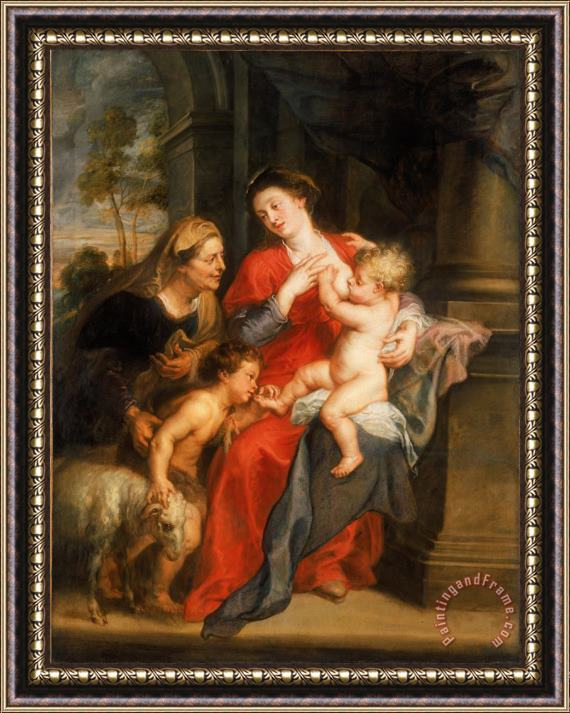Peter Paul Rubens The Virgin And Child with Sts. Elizabeth And John The Baptist Framed Painting